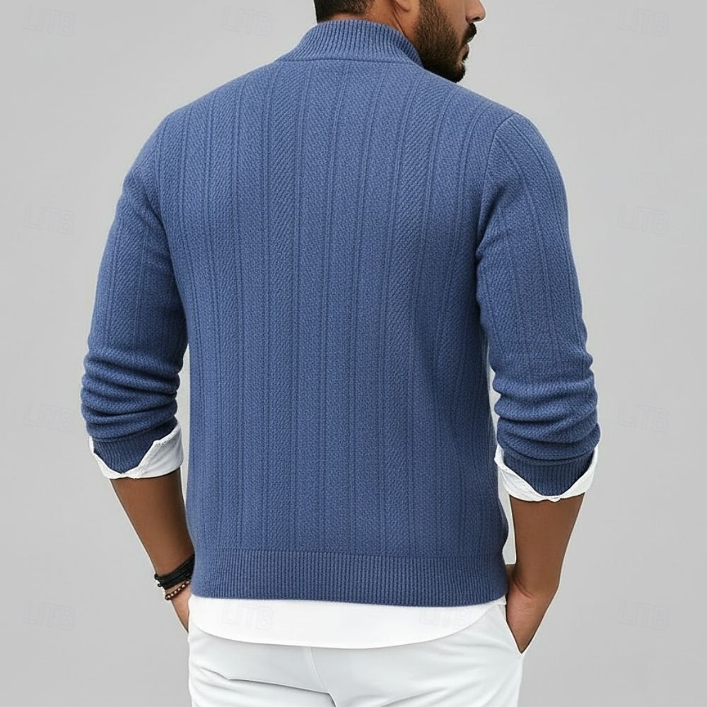 Men's Premium Pure Wool Cashmere Cardigan Sweater Classic Knit Zip Up Soft Warm Breathable 2026 - $126.99 –P3