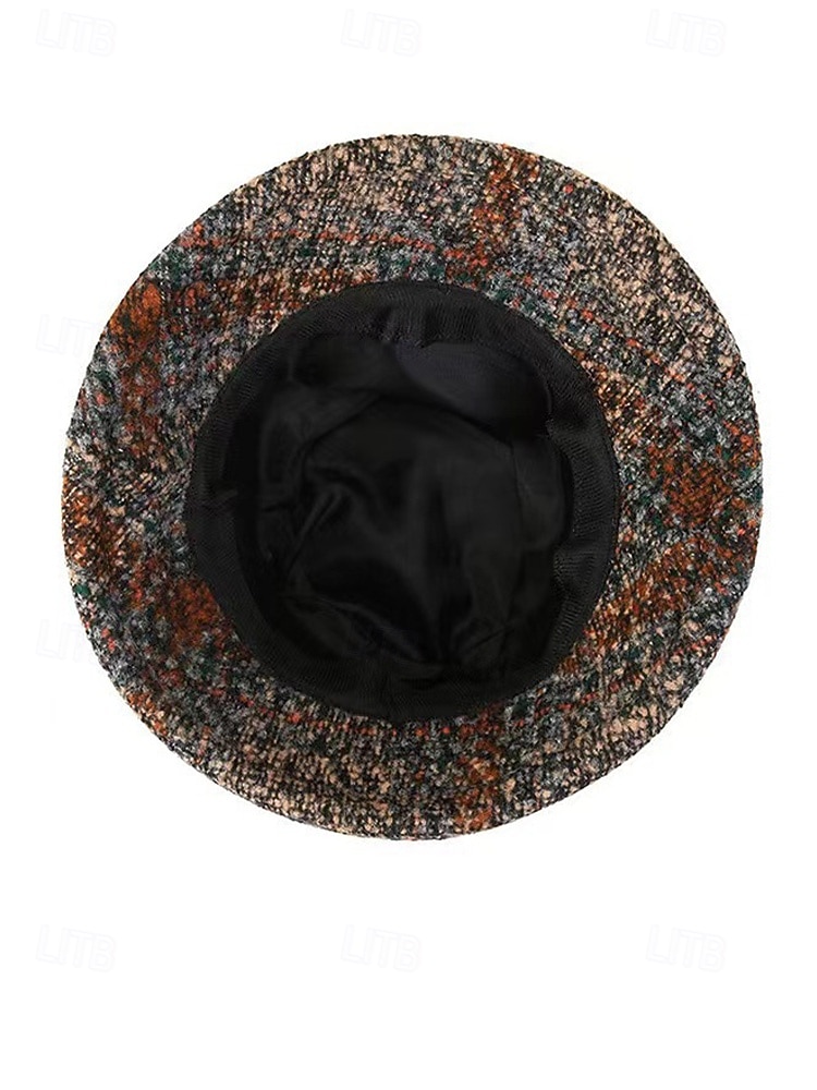 Damen-Mütze aus dickem Polyester mit Karomuster und Schleifendetail, erhältlich in verschiedenen Farben – perfekt für Herbst und Winter 2026 - $14.99 –P10