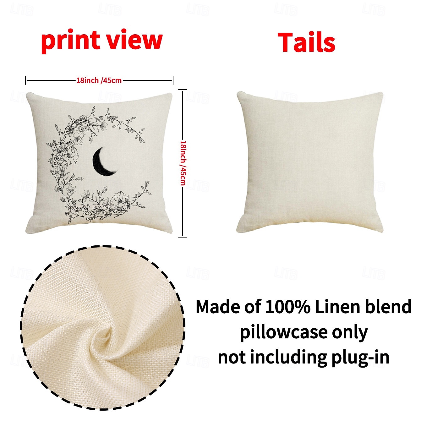 Housse de coussin décorative pour l'Aïd el-Fitr, imprimé croissant de lune sur une seule face, décoration pour les fêtes du Moyen-Orient, coussin polyvalent pour canapé, salon et salle de prière, de 2026 ? $12.99 –P4