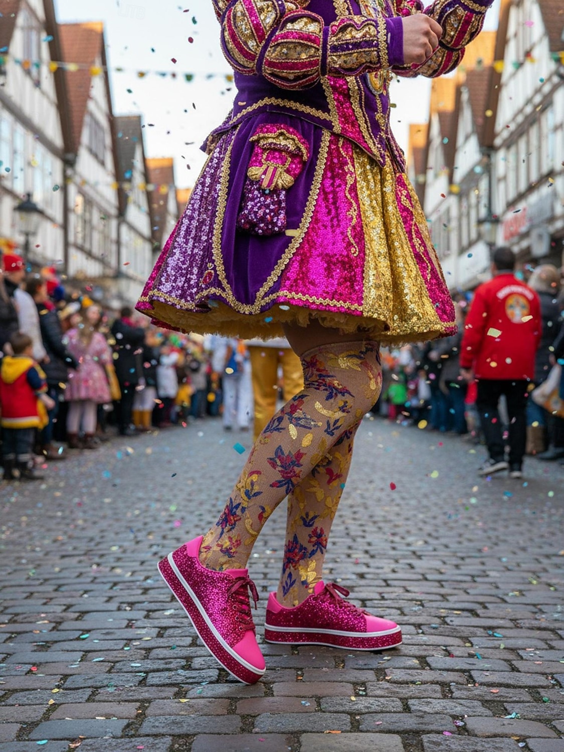 Damsneakers med rosa glitter och snörning – glittrande platåskor för vardagsbruk, karneval, festivaler och fester 2026 - $46.99 –P2