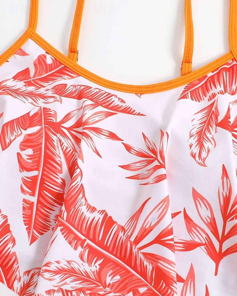 Damskie Strój kąpielowy Tankini 2-częściowa Tropikalny Ultra lekki (UL) Elastyczny Bez rękawów Kąpielówki Surfing Nurkowanie z rurką Lato 2026 - $18.99 –P14