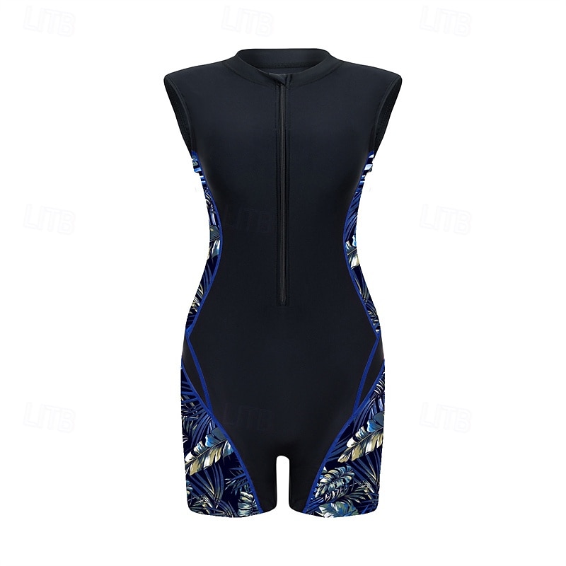 Per donna Top sottomuta Costume da bagno One Piece Patchwork Tropicale Protezione UV Alta elasticità Senza Maniche Costume da Bagno Surf Immersione Snorkeling Estate del 2026 a $26.99 –P6