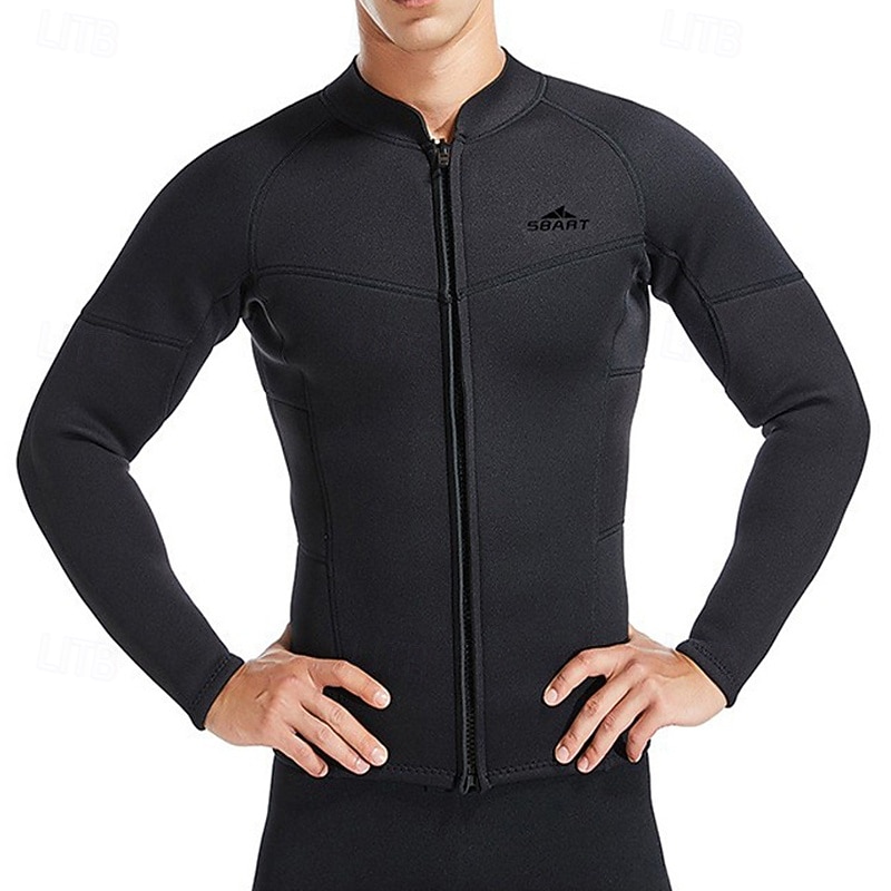 Men's 3mm Neoprene Wetsuit Shirt Dive Top Rash Guard Stretchy Long Sleeve Surfing Snorkeling Scuba Solid Color Winter 2026 - $69.99 –P3