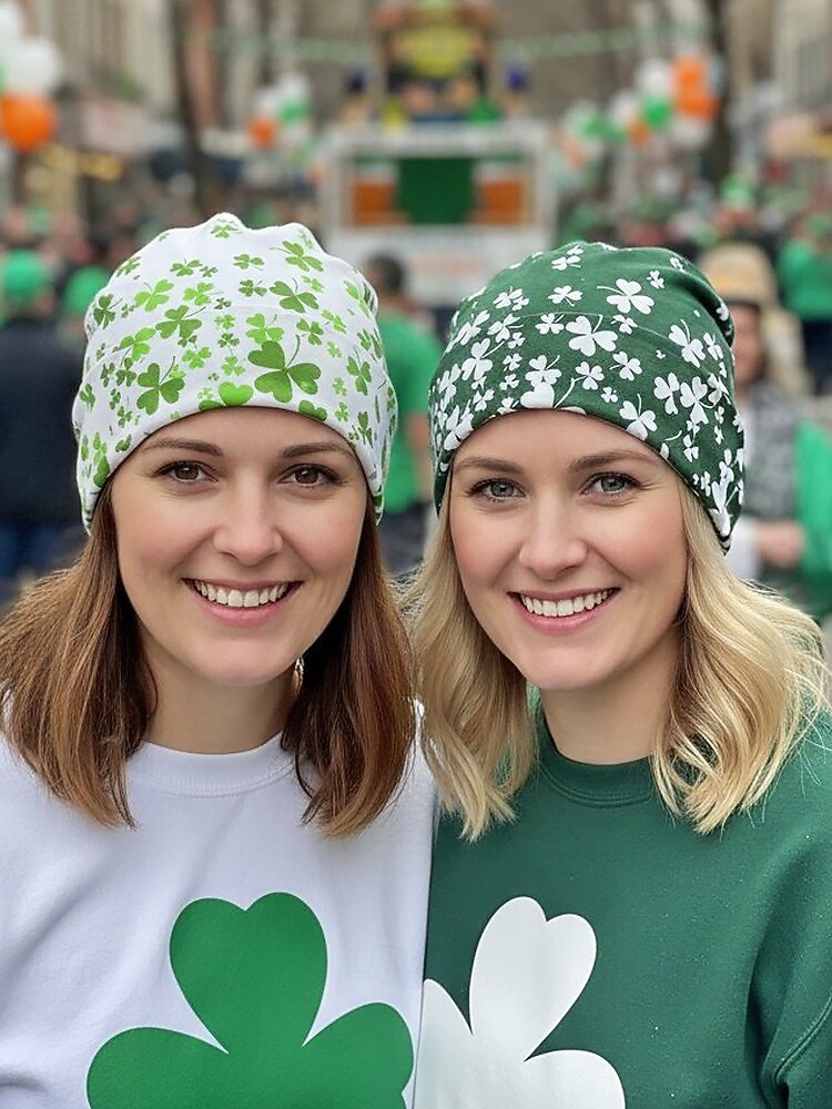 berretto da donna per il giorno di San Patrizio, misto cotone e poliestere, vari modelli con trifogli e grafiche festive, perfetto per le feste e per l'uso quotidiano del 2026 a $11.99 –P1