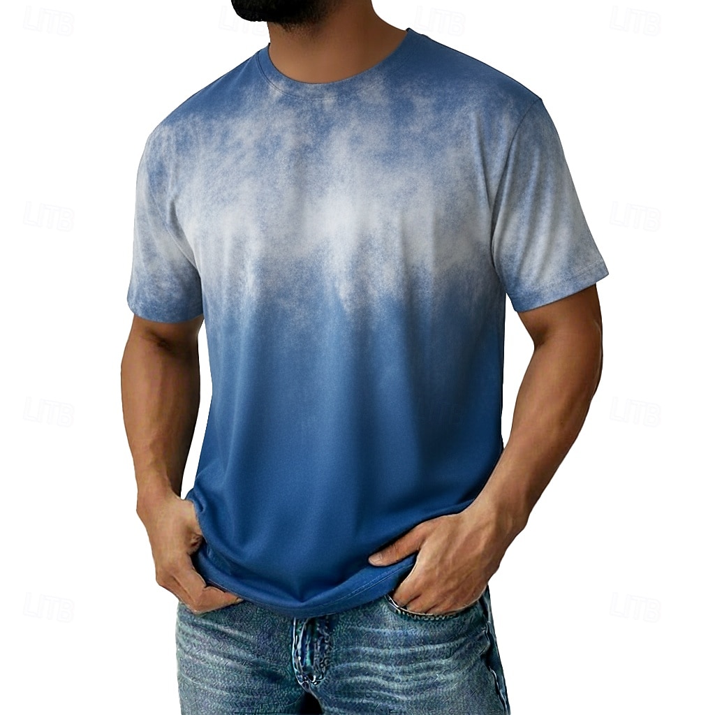 SoftFade™ homme en coton 100 % à effet délavé tee-shirt lourd à manches courtes col rond été dégradé ombre basique style vintage délavé vacances rue sortie blanc haut tee pour homme de 2026 ? $31.99 –P1