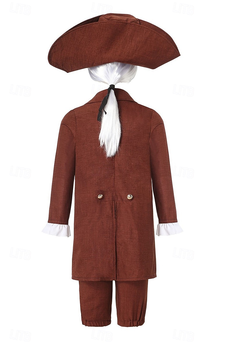 250e jubileum VS Rococo Barok Outfits Lange Mouwen George Washington Koloniaal Onafhankelijkheidsoorlog Kostuum Jongens Carnaval Independence Day 4 juli Kinderen Jas Broeken Kraag 2026 - $46.99 –P12