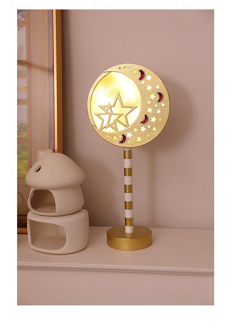 ramadan eid led dekoratív fényjelzés csillag hold vár beltéri hálószoba ünnepi hangulatú függőlámpa aa elemdoboz 30cm magasság 2026 - $13.99 –P8