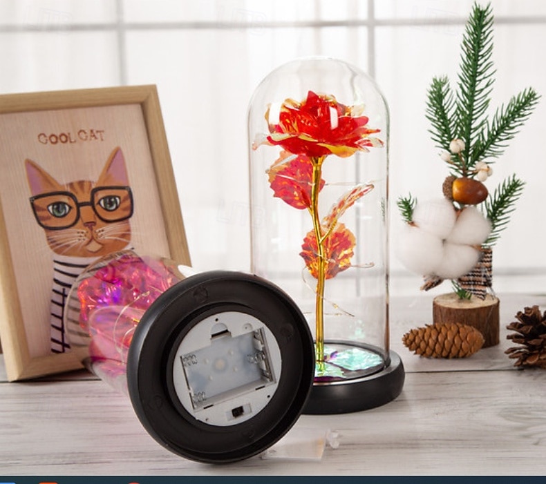 Lampa de noapte LED decorativă cu trandafiri de Ziua Mamei 21.5 * 11.5CM cadou pentru iubită soție și mamă cutie pentru baterii AAA ornament de atmosferă în dormitorul interior 2026 - $11.99 –P4