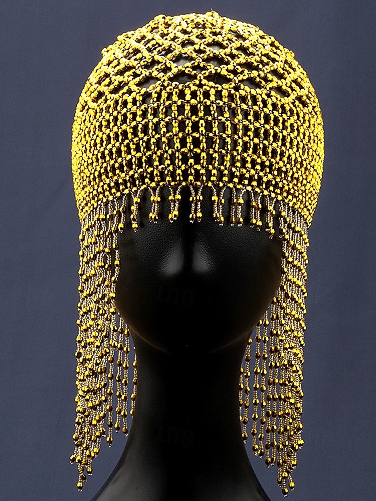 Dames Mardi Gras Beade Hoofddoek met Plastic Kralen Meerdere Kleuren Elegante Ontwerp Perfect voor Carnaval  Masker Bals 2026 - $19.99 –P12