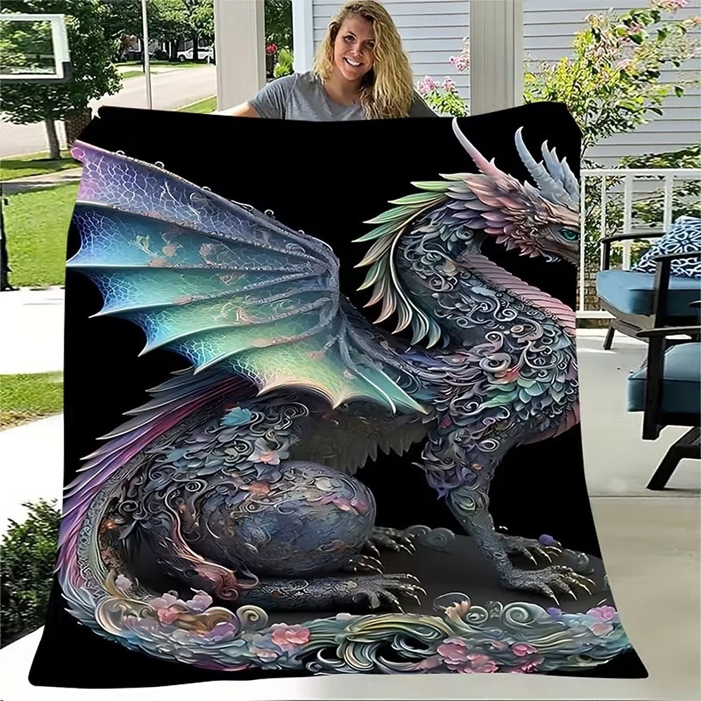 Filt Fleecefiltar Filt för soffan Drake Present Klassisk 3D Fantasi Soffa Säng Dekorativ filt Varm filt Heminredning 2026 - $24.99 –P2