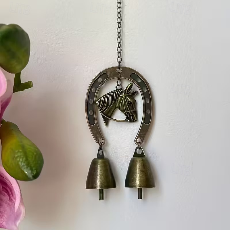 A Lucky Horseshoe Owl Wind Chime, Outdoor Iron Art Love Wind Chime, Vintage Horseshoe Design, Valentine's Day Iron Nail Wind Chime Home Decoration for Good Luck in Love, Perfect Garden Ornament 2026 - $10.99 –P20