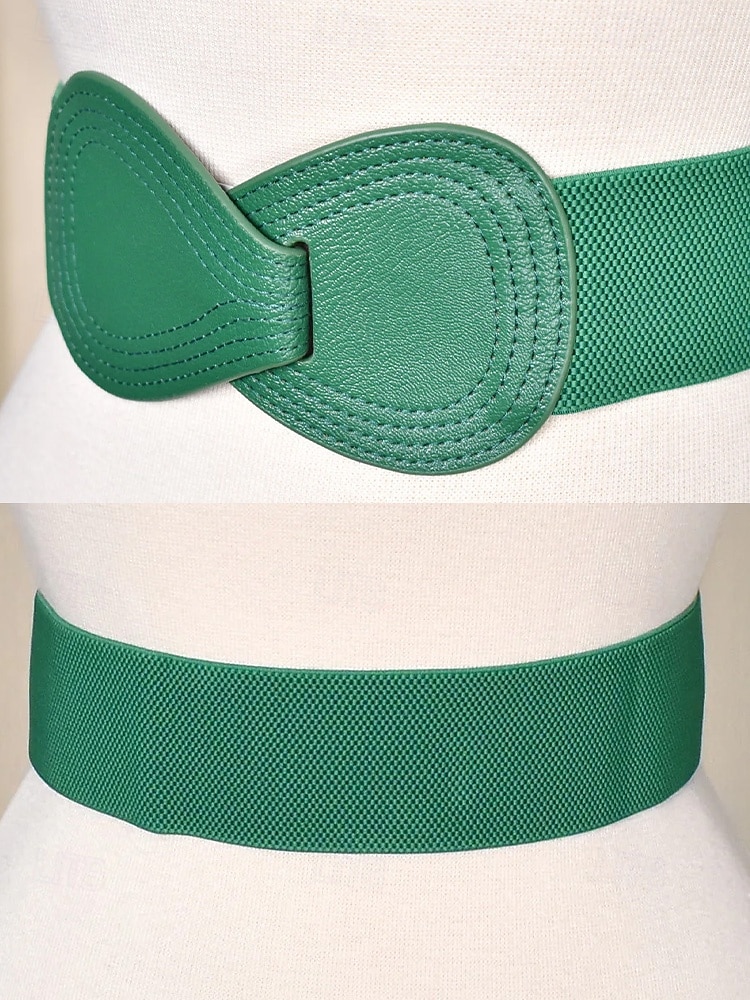 Elastiskt polyesterbälte för kvinnor, i flera färger, bekvämt och töjbart, perfekt för St. Patricks Day och vardagsbruk 2026 - $11.99 –P5