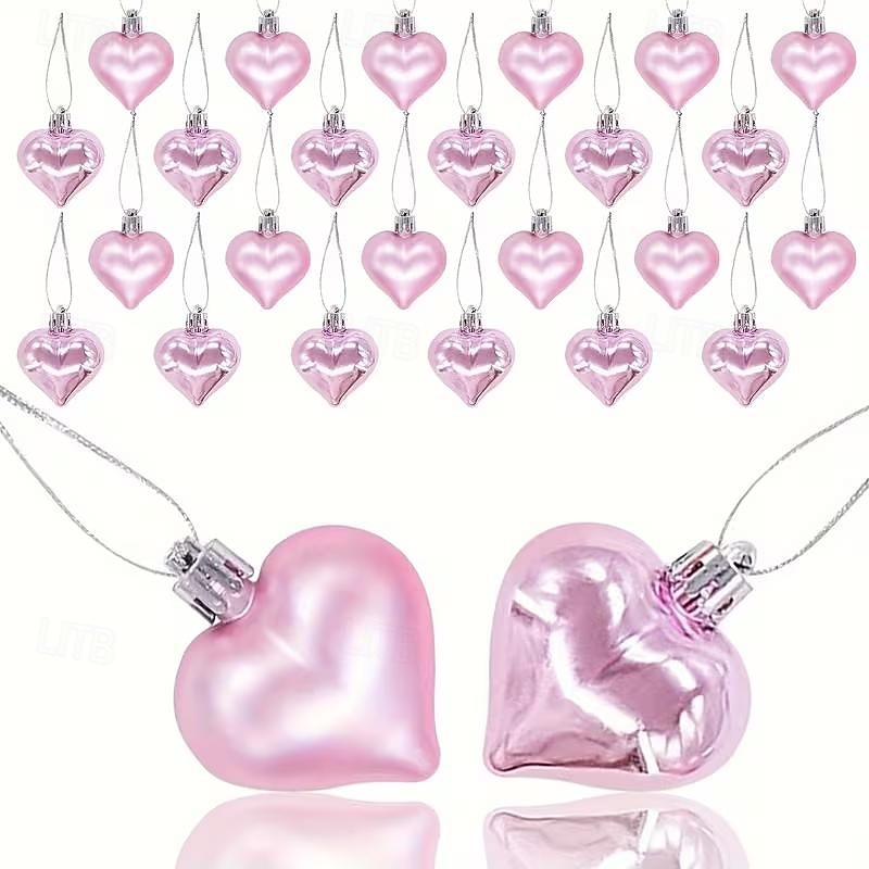 24 Pack Valentine's Day Heart Ornaments, Red and Gold Shiny & Matte Finish, Hanging Heart Decorations for Anniversary, Mother's Day, Christmas Tree Decor 2026 - $15.99 –P4