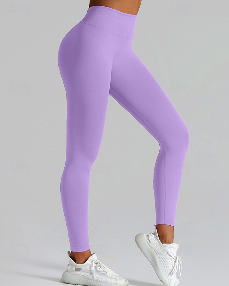 Per donna Chinos Leggings Streetwear Casual Athleisure Lunghezza intera Vita media Semplice Elastico in vita Traspirante Elasticizzato Quotidiano All'aperto Vacanza Viola Nero Blu reale Fuschia del 2026 a $17.99 –P10