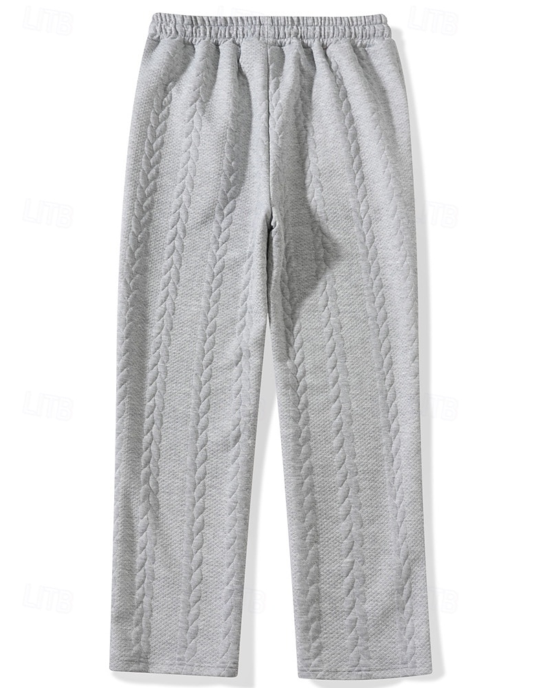 Voor heren Joggingbroeken Broek Joggingbroek met rechte pijpen Jacquard Trekkoord Zak Effen Comfort Zacht Casual Dagelijks Buiten Vakantie Modieus Zwart Oranje Micro-elastisch 2026 - $24.99 –P19