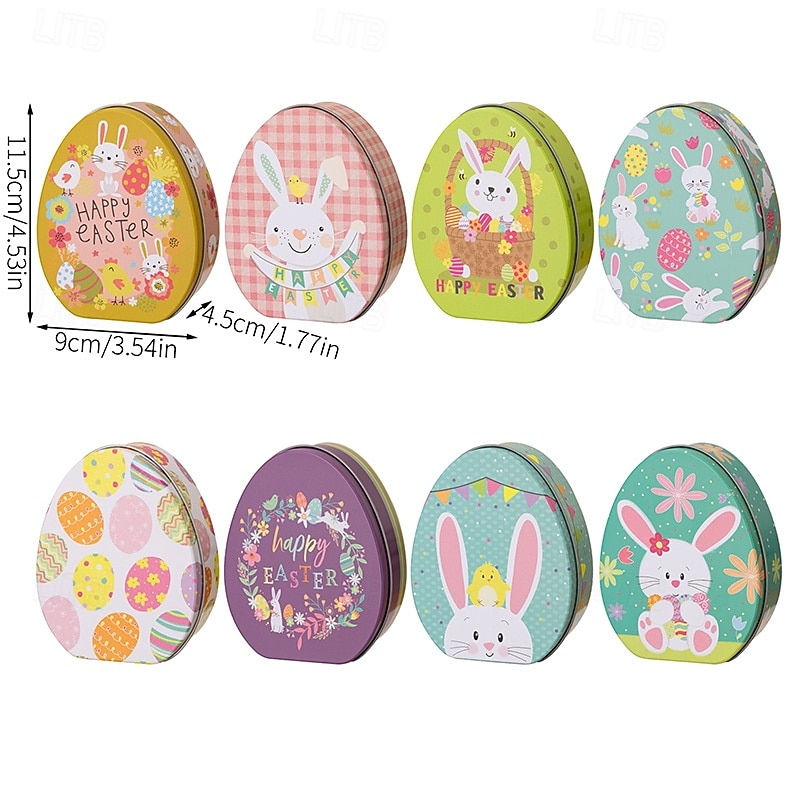 1pc Easter Bunny Egg Shape Tin Box, Kids Gift Candy Container, Cute Metal Treat Case, Holiday Party Favor, Easter Basket Stuffer Storage Box 2026 - $9.99 –P5