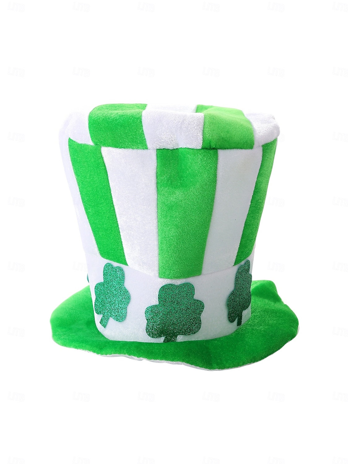 pánská zelená na Den svatého Patrika &Bílý pruhovaný skřítkový klobouk s trojlístky – slavnostní pokrývka hlavy pro oslavy Dne svatého Patrika 2026 - $14.99 –P3