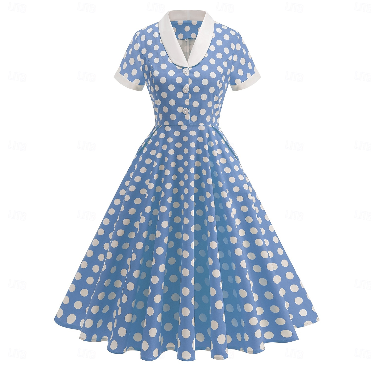 1950-es Retró Rockabilly Déli Swing ruha Flare ruha Rövid ujjú Pöttyös Karcsúsított Jelmez Női Farsang Valentin nap Hétköznapi Hazaérkezés Retro témájú buli Felnőttek Ruha Tavaszi nyár 2026 - $55.99 –P7