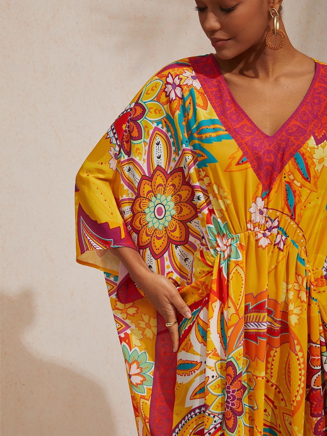 Boho-Paisley-Kaftan aus fließendem Chiffon 2026 - $91.99 –P7