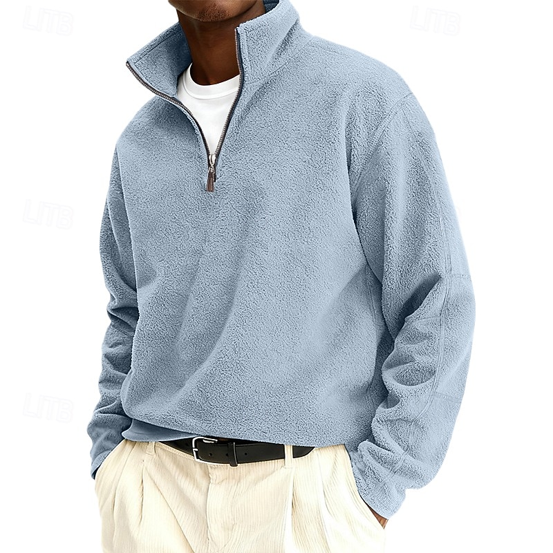 Per uomo Maglia Felpa in pile Maglione Felpa con zip corta Rosso bordeaux Nero Verde chiaro Cachi Grigio Colletto Mao Semplice Patchwork Casuale Quotidiano Sport & Outdoor Streetwear Cool del 2026 a $24.99 –P1