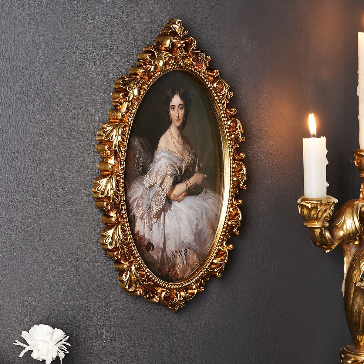 إطار صور جداري مزخرف بنقوش ذهبية على الطراز الأوروبي القديم، مصنوع من مادة الراتنج، مناسب لعرض الصور العائلية وجلسات التصوير. 2026 - $22.99 –P6
