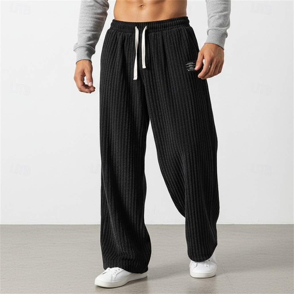 Per uomo Pantaloni da tuta Pantaloni Pantaloni in velluto a coste Pantaloni Larghi Pantaloni della tuta a gamba dritta Coulisse Elastico in vita Tinta unica Comodità Lunghezza intera Casuale del 2026 a $25.99 –P11
