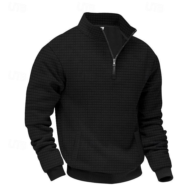 Herr Tröja Kvartströja med dragkedja Svart Ljusgrå Halv dragkedja Slät Ledigt Dagligen Sport & Utomhus Streetwear Grundläggande Höst Vinter Kläder Pull Tröjor Långärmad 2026 - $24.99 –P11