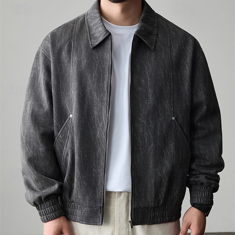 Homme Veste Légère Veste Décontractée Quotidien Extérieur Avec Poches Printemps Automne Uni Streetwear Élégant Col Rabattu Régulier Violet Vert Gris foncé Veste de 2026 ? $53.99 –P4