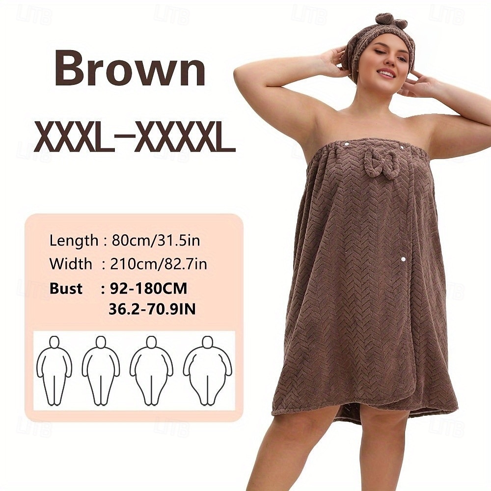 Set rochie fără bretele cu imprimeu floral și căciulă de baie pentru femei, prosop de baie moale și absorbant, halat de baie de vară și cască pentru uscarea părului, articole esențiale confortabile 2026 - $26.69 –P9