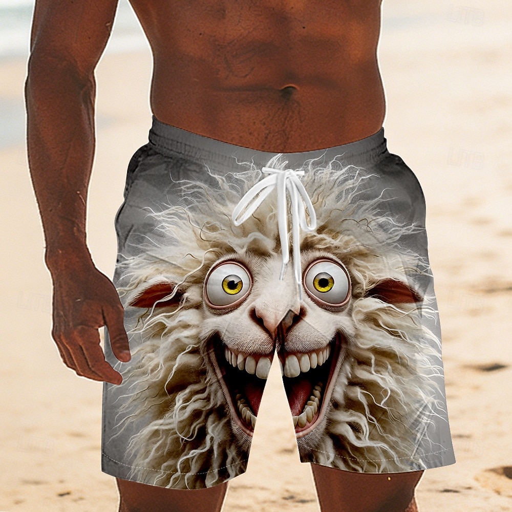 Per uomo Cartoni animati Pecora Faccia Sorridente Costumi da bagno Pantaloncini da mare Pantaloncini da Surf Misura del girovita medio Divertente Camicia hawaiana Vacanza al Mare Tasche Laterali del 2026 a $20.99 –P1