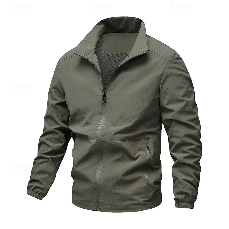 Per uomo Giacca Leggera Giacca Casual Casuale Quotidiano Sport Tasca Primavera Autunno Semplice Streetwear Elegante Collo alla coreana Regolare Nero Blu marino Cachi Verde militare Grigio scuro Giacca del 2026 a $34.99 –P3