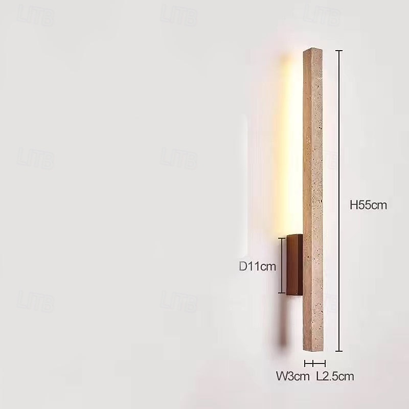 Applique da parete in travertino in stile nordico, lampada da parete lineare in pietra naturale, lampada da tavolo lunga, lampada da comodino minimalista, corridoio del soggiorno e della camera da del 2026 a $339.29 –P3