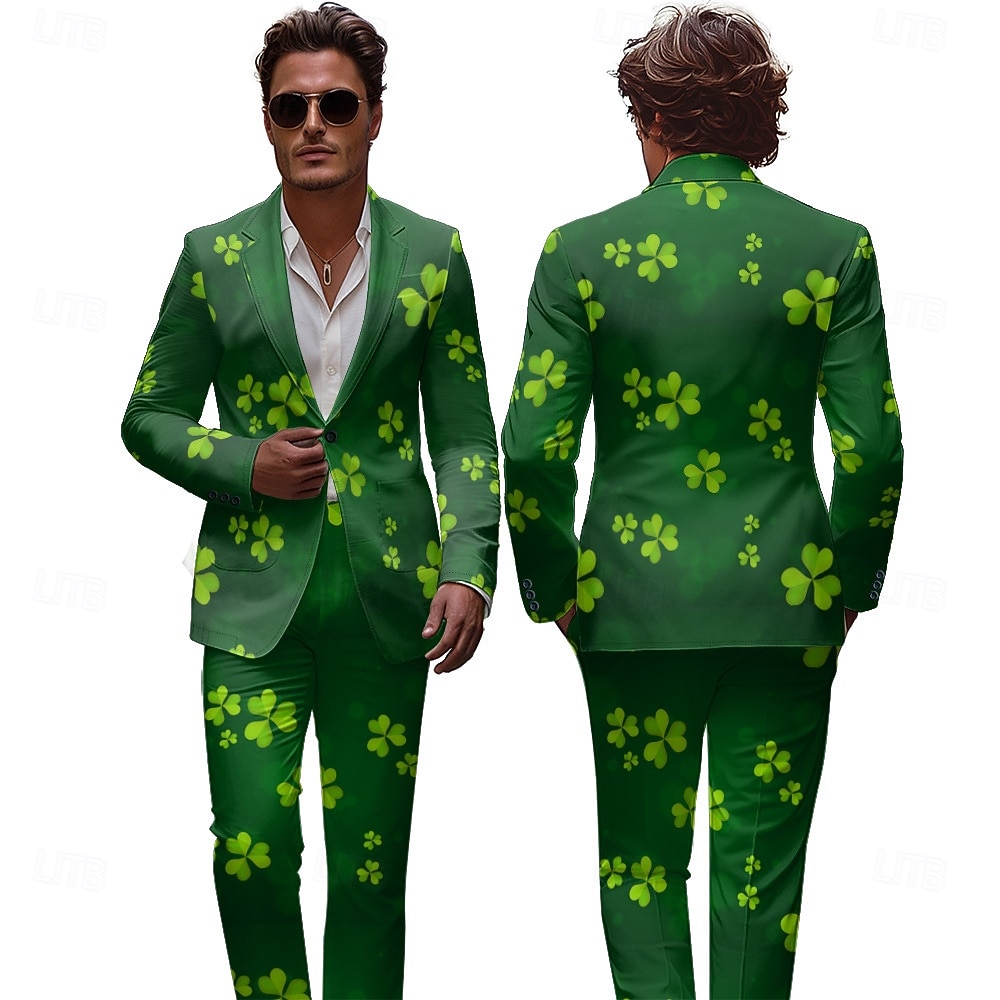 St. Patrick 2026 Shamrock Irish Carnival Pants Suits & Blazers Novelty Funny Adults' Men's Saint Patrick's Day Casual Party Easy Carnival Costume Dress Up 2026 - $79.99 –P3