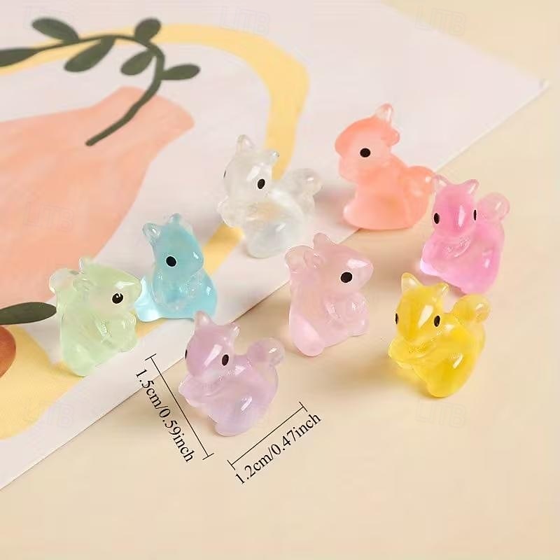 100 stk håndlagde gjennomsiktige harpiksdyranheng til påskeeggfyll, enhjørning, kanin, hai, elefant og mer, fargerike minifigurer til festgaver, høytidsdekorasjoner, samleobjekt til hjemmet 2026 - $16.99 –P3
