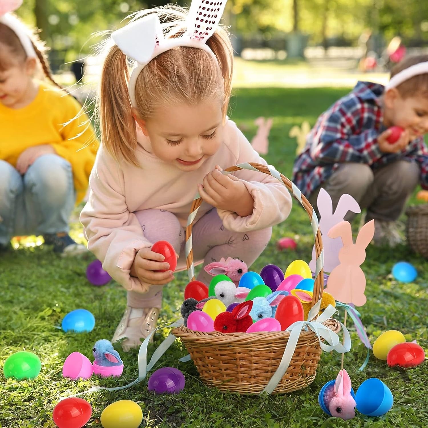 24 Pack Easter Eggs Fillers with Bunny Plush Easter Basket Stuffers for Kids Easter Eggs with Toys Inside Easter Bunny Mini Stuffed Animal for Easter Eggs Hunts Party Favors Surprise Egg 2026 - $22.99 –P4