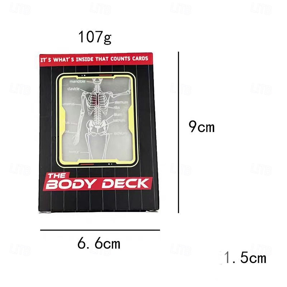 Human Body Cross-section Playing Cards Creative Stress-relieving Toy with Skeletal Design Transparent Plastic Playing Cards Washable.Human Body Playing Cards 2026 - $14.99 –P2