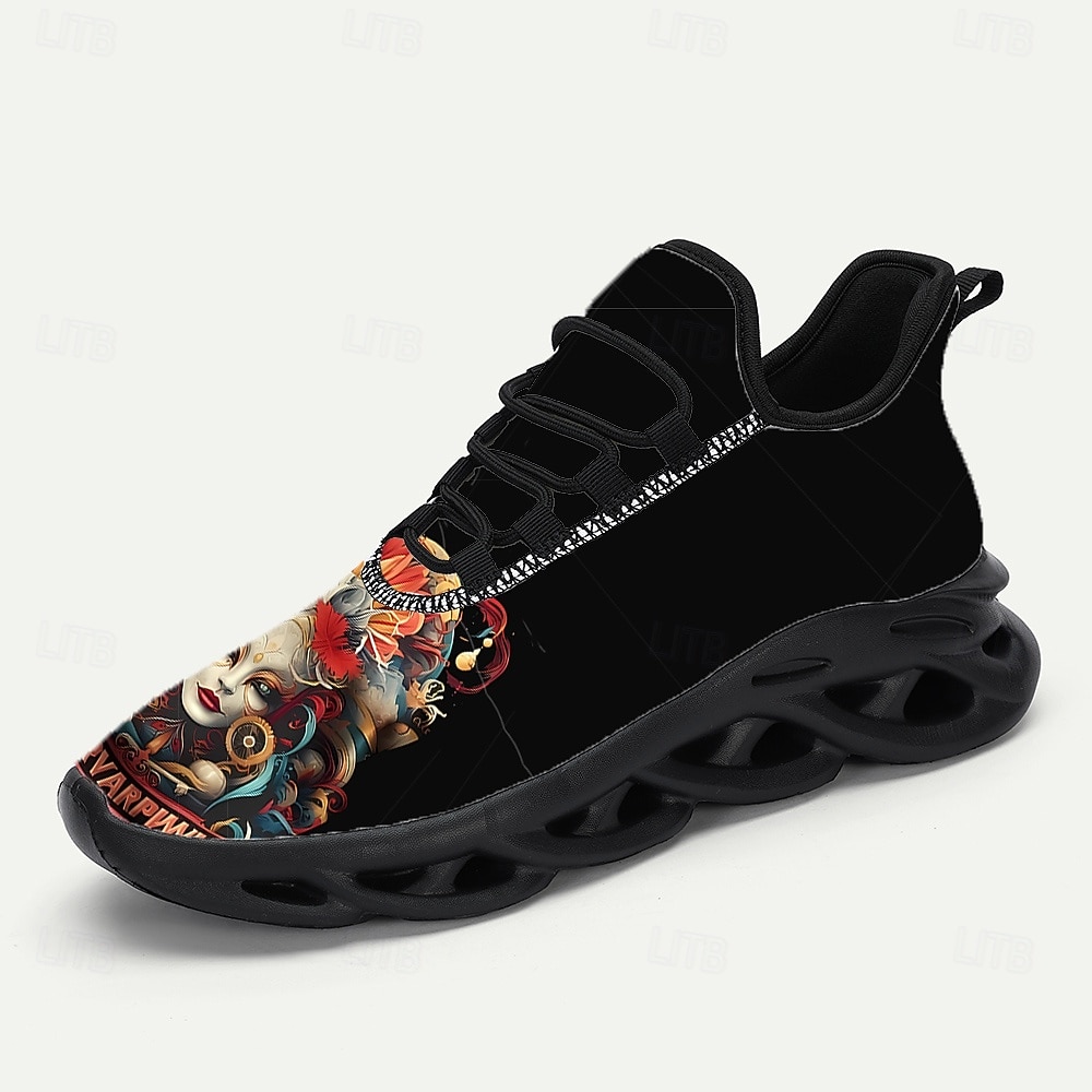 Men's Colorful Carnival Sneakers – Unique Hand-Drawn Art with Skulls and Vibrant Patterns, Perfect for Mardi Gras, Carnival Parades and Festival Celebrations 2026 - $42.99 –P3