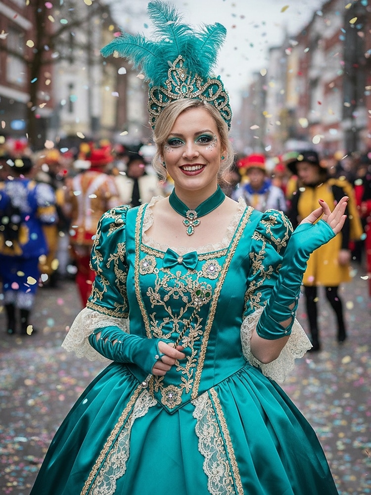 Luvas de cetim de poliéster femininas do Mardi Gras em várias cores design elegante com detalhes em pérolas perfeitas para carnaval e bailes de máscaras de 2026 por $11.99 –P2