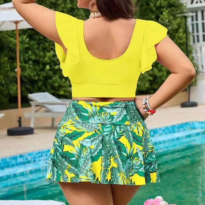 Mujer Vestidos de Playa 2 Piezas Trajes de baño Tropical Utra ligero (UL) Control de barriga Elástico Manga Corta Bañadores Surf Submarinismo Verano 2026 - $23.99 –P8