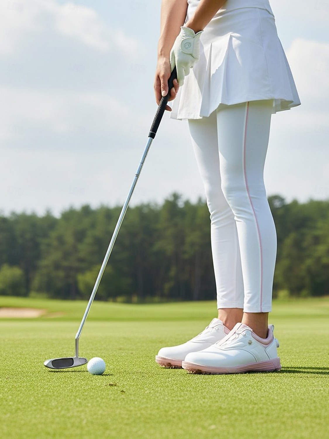 Women's Golf Shoes - White & Pink Stylish Athletic Sneakers with Non-Slip Sole, Cute Preppy Style for Female Golfers, Perfect for Golf Courses, Casual Outdoor Activities & Daily Wear 2026 - $89.99 –P8
