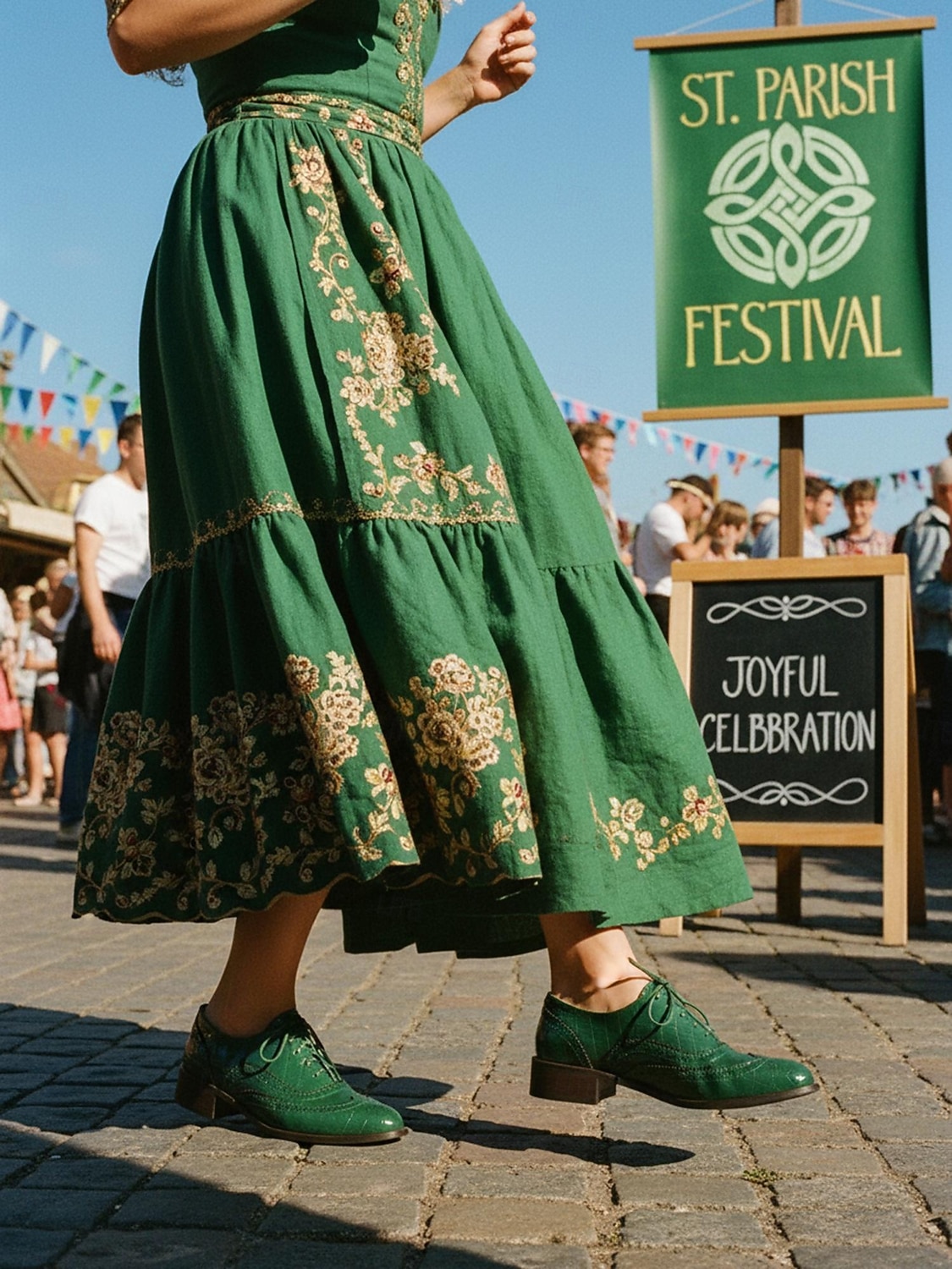 Dámské zelené oxfordské společenské boty s detailem brogue – pohodlné boty na nízkém podpatku se šněrováním na průvod ke Dni svatého Patrika, irské festivalové outfity, sváteční párty outfity 2026 - $59.99 –P3