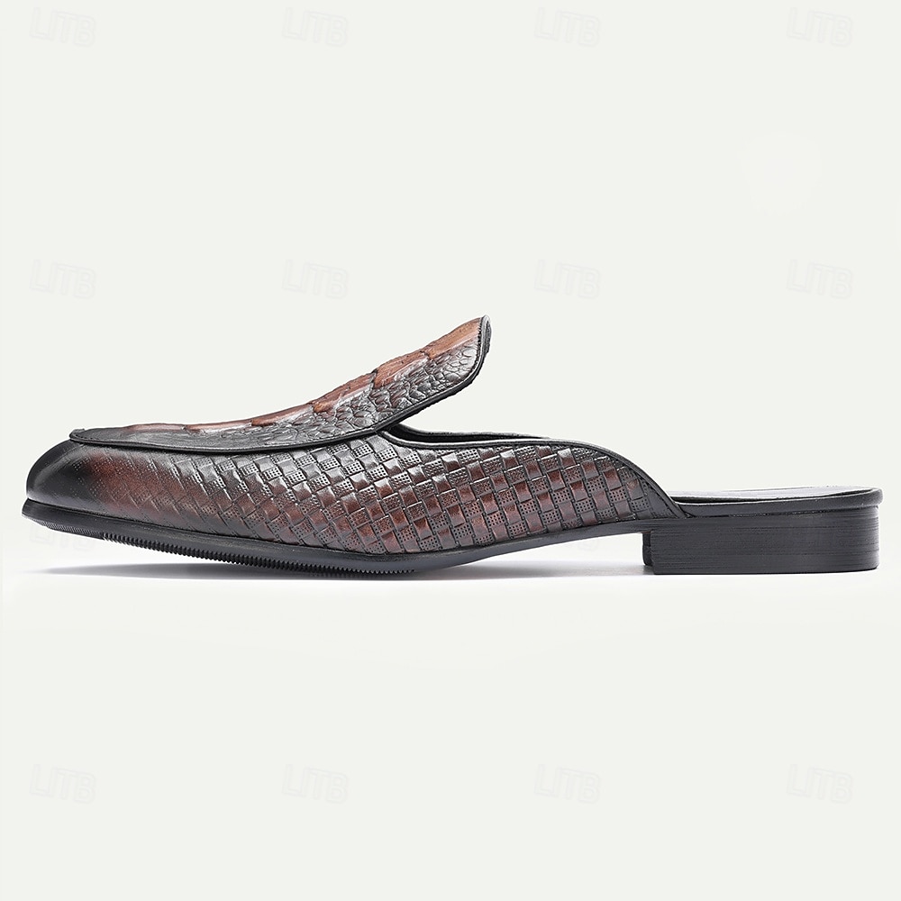 Svarta herrloafers med krokodilmönster – elegant slip-on-design med premiumläder, perfekt för bröllop, speciella tillfällen och formella kläder 2026 - $94.99 –P5