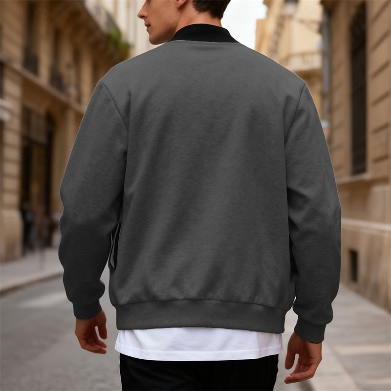 Per uomo Giacca Leggera Giubbotto bomber Giacca Casual Casuale Quotidiano Leggero Tasca Primavera Autunno Semplice Streetwear Elegante Colletto Mao Regolare Blu Nero Giallo Rosso Blu marino Giacca del 2026 a $30.99 –P36