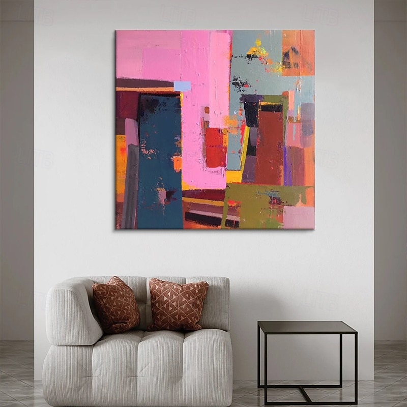 Peinture à l'huile artisanale sur toile, décoration murale abstraite moderne de style Morandi, coloris pour la décoration intérieure, châssis entoilé ou roulée sans cadre. de 2026 ? $51.99 –P3