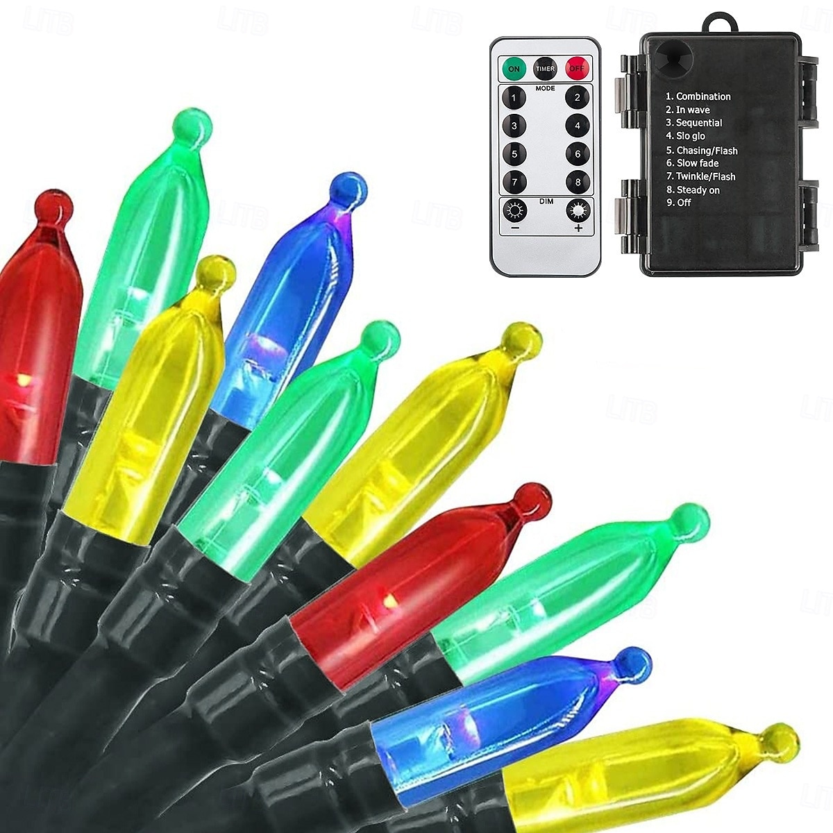 Vízálló elemes fényfüzér mini lámpák 33ft 100 LED 8 funkciós időzítő távirányítóval benti hálószobához Valentin-nap új év Halloween esküvői parti hangulatú díszvilágítás 2026 - $17.49 –P11