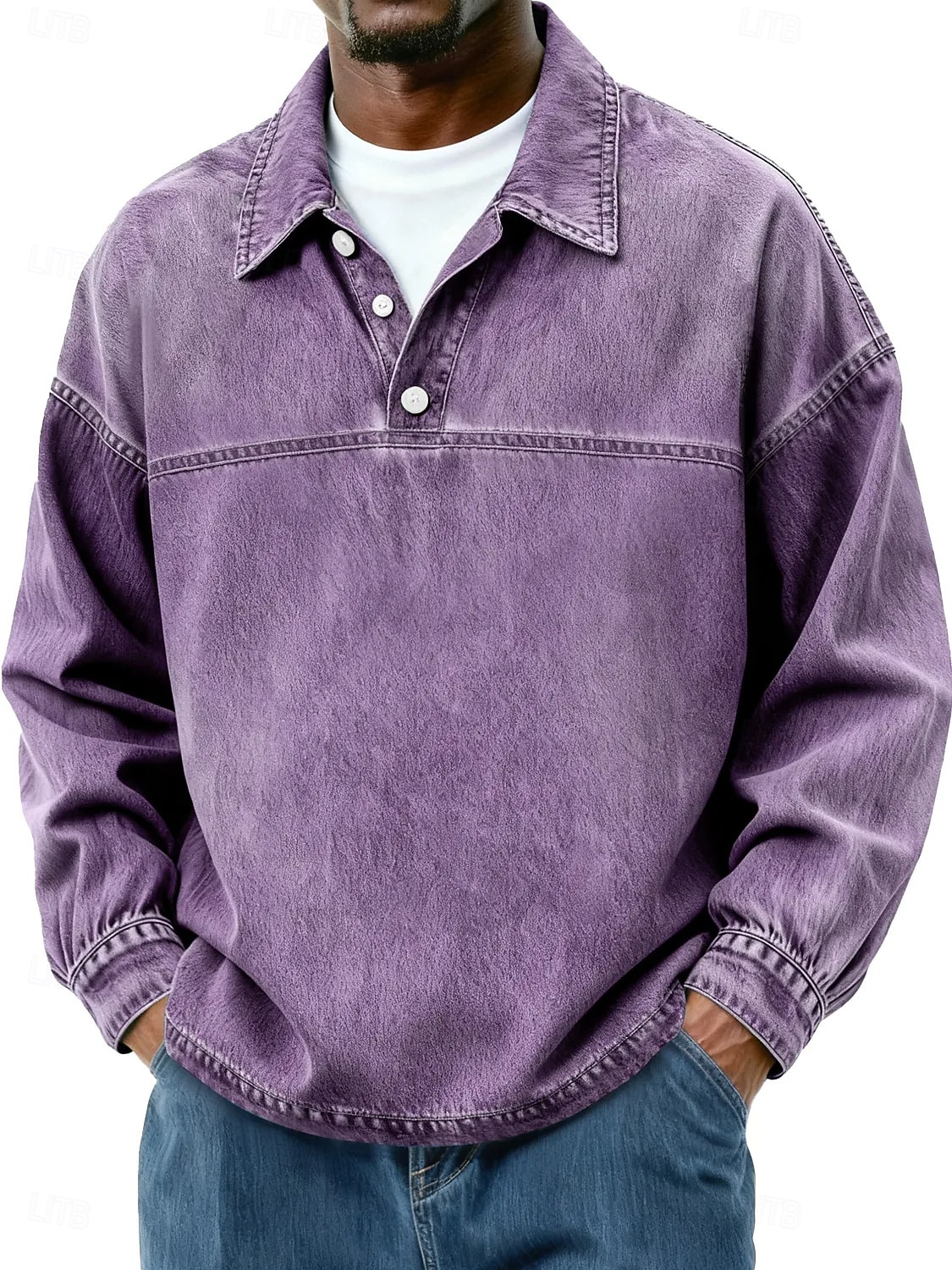 Herren Baumwoll-Poloshirt Lässig Urlaub Klassisch Langarm Mode Basic Einfarbig Einfach Vintage-Stil Gewaschen Winter Frühling & Herbst Ganzjahres Lässiger Schnitt Schwarz Hellgrün Rosa Marineblau 2026 - $33.99 –P9