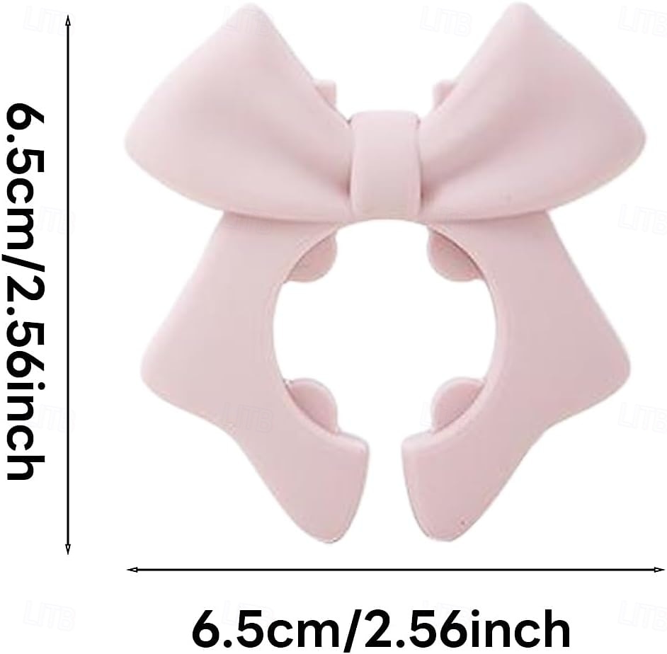 2 ks silikonových podpěr na poklici ve tvaru mašle, roztomilý růžový design mašle, bezpečné uchycení lžiček &metly, držák na kuchyňské náčiní, držák na kuchyňské náčiní, prostorově úsporný kuchyňský 2026 - $10.49 –P11