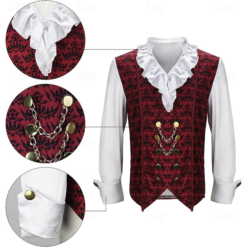 Πανκ & Γκόθικ Μεσαίωνα Μανδύας Jachetă Φράκο Μακριά Μανίκια Vampires Ευγενής Φανταχτερή Φόρεμα Ανδρικά Φαντασία βασιλικός Χριστούγεννα Απόκριες Επίδοση Σκηνή Ρεν Φερ Ενήλικες 2026 - $58.99 –P7