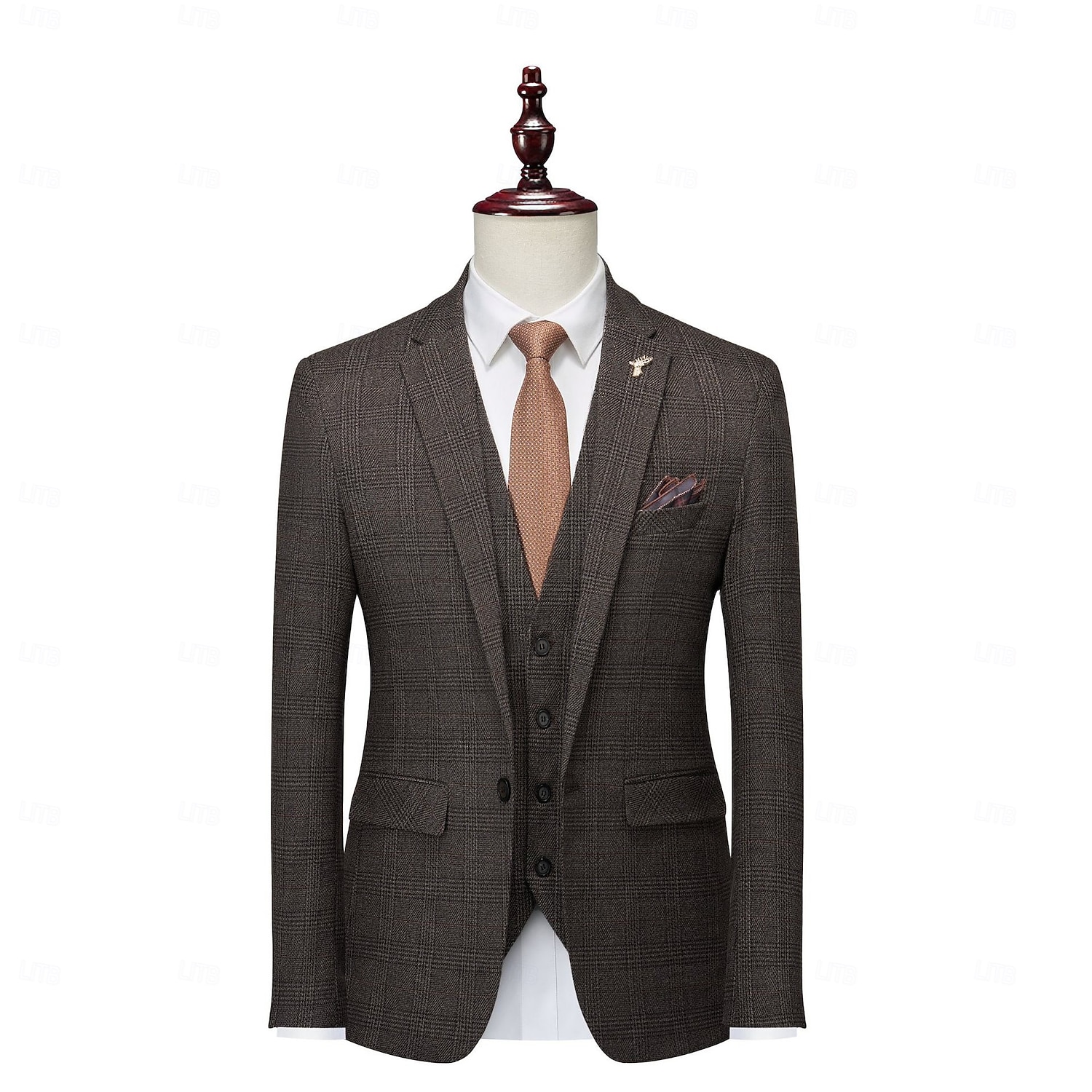 عتيق / معتق الهدر 20S عشرينيات بدلة ثلاث قطع بنطلون بدلة غاتسبي العظيم انسان محترم رجل العصابات رفقاء العريس ملابس تنكرية رجالي حفلة تنكرية زفاف ضيف حفل زفاف حفل / مساء للبالغين معطف بنطلونات صدار 2026 - $130.99 –P10