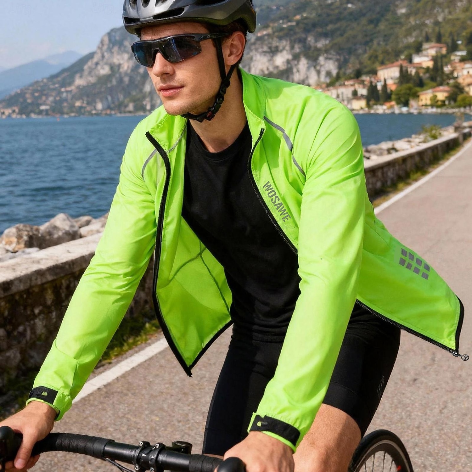 WOSAWE Men's Windbreaker Cycling Jersey Cycling Jacket High Visibility Waterproof Windproof Cycling Bike Jacket Windbreaker Mountain Bike MTB Road Bike Cycling City Bike Cycling Navy Green Black Bike 2026 - $39.99 –P12